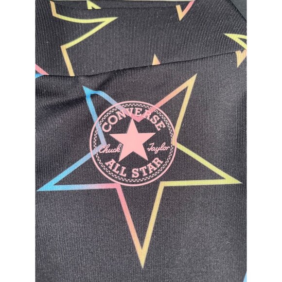 Converse Leggings Kids Size 4 XS 3-4 Years Logo Black Rainbow Stars - Picture 2 of 8